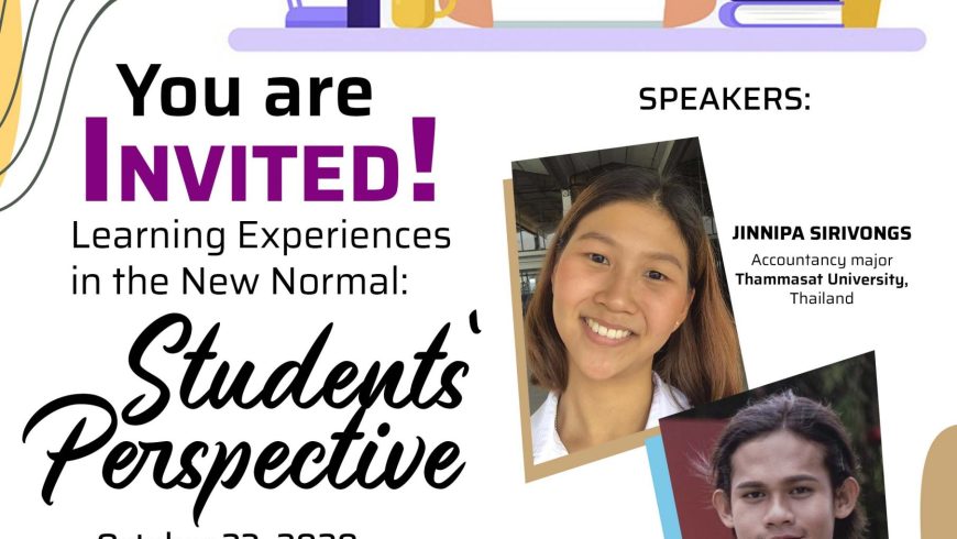 INVITATION: "Learning Experiences in the New Normal: Students' Perspective" on Oct 23