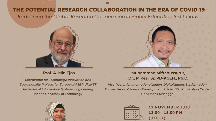 [Webinar] The Potential Research Collaboration in the Era of Covid-19: Redefining the Global Research Cooperation in Higher Education Institutions