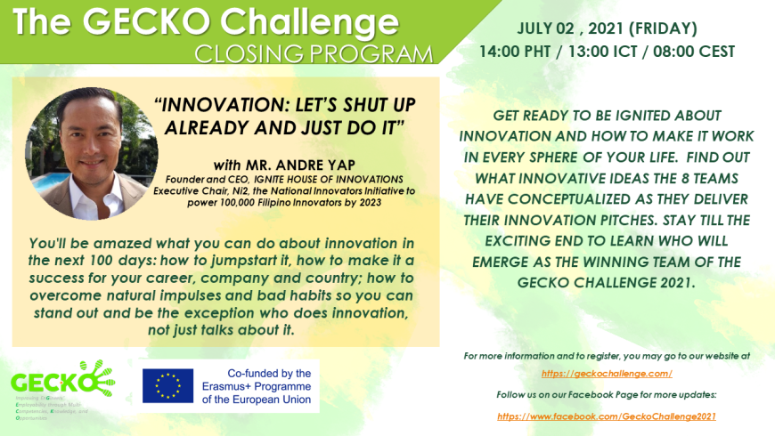 Invitation to the GECKO Challenge Virtual Public Events