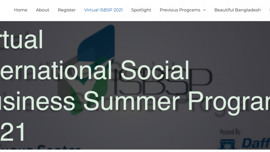 Virtual International Social Business Summer Program (ISBSP) 2021