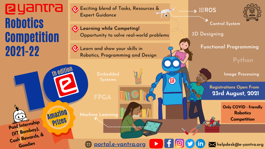 (IIT Bombay, India) Opportunity for students to Learn by Competing – through e-Yantra Competition!!