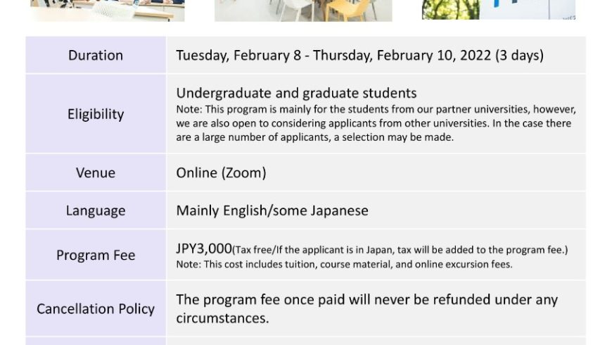 YNU Spring Program 2022 Call for Applications!!