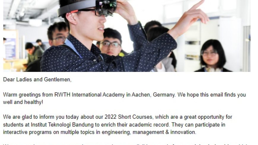 Short Courses 2022 at RWTH Aachen University