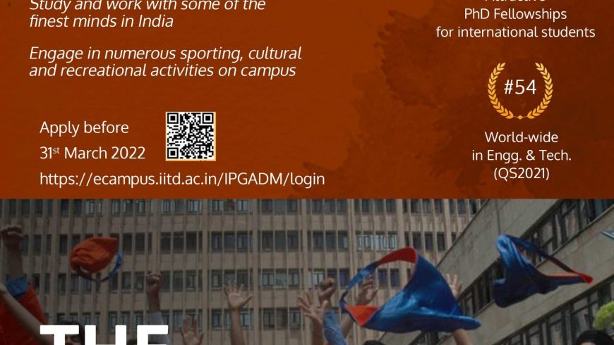 IIT Delhi: Information Session for International Applicants for Graduate Studies at IITD, India