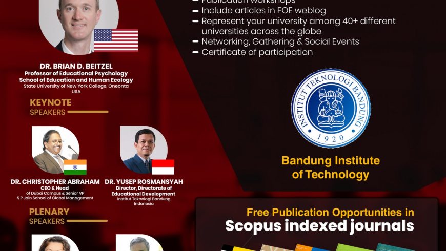 Future Education 2022 – Faculty members and students from ITB will be getting Scholarships up to 30% in their registration fees to attend the conference