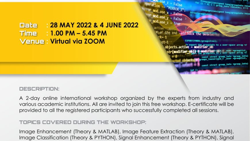 INVITATION TO PARTICIPATE IN A 2-DAY ONLINE INTERNATIONAL WORKSHOP ON IMAGE AND SIGNAL PROCESSING OF REAL-TIME BIOMEDICAL DATA