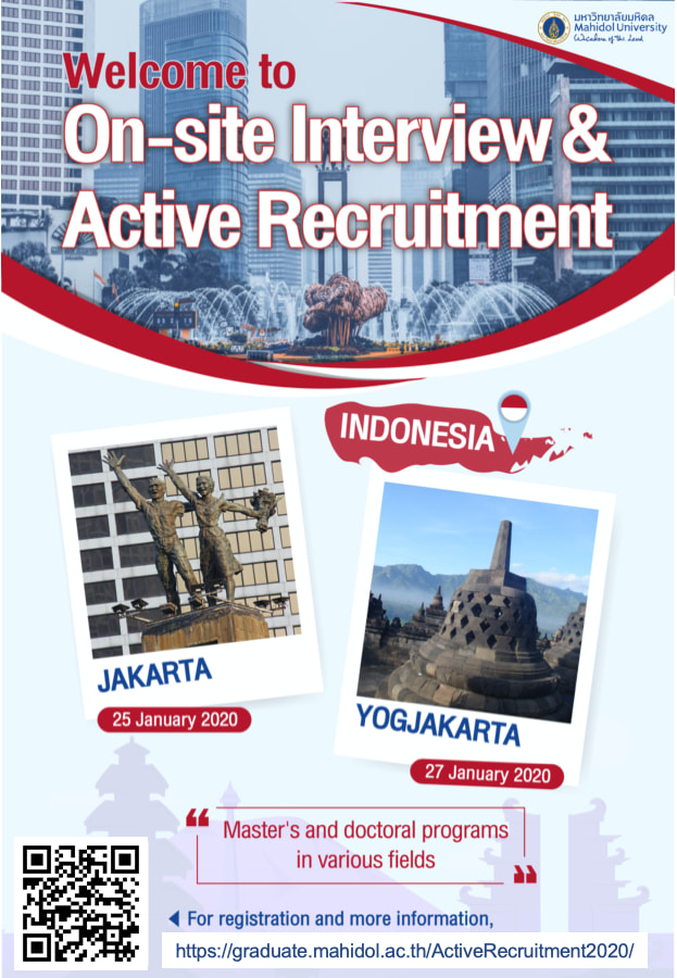 Active recruitment and on-site interview from Mahidol University in Indonesia
