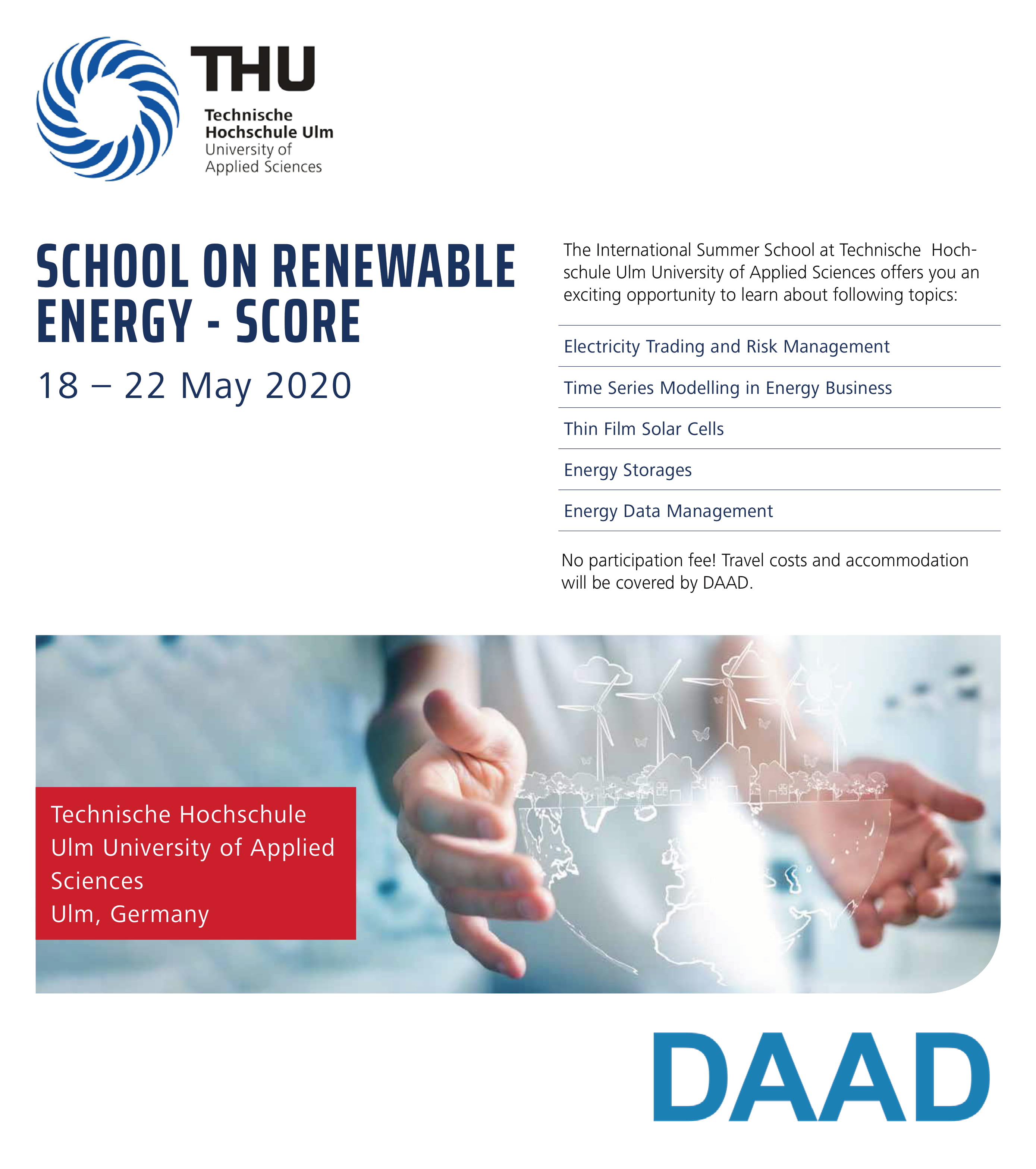 Summer School on Renewable Energy in Ulm, Germany – free of charge