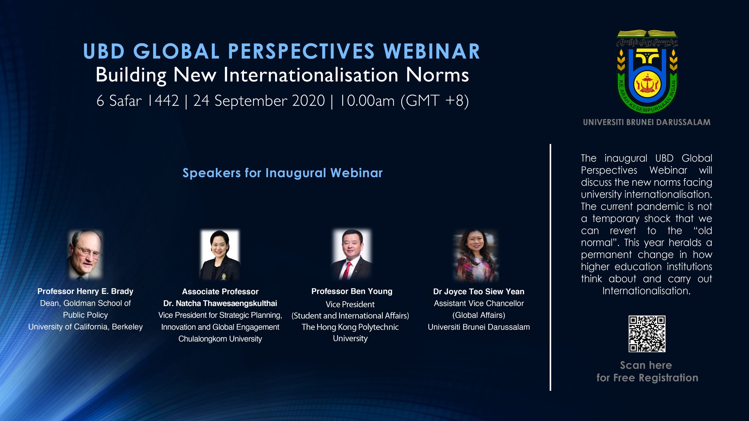 24 Sept 2020 | UBD Global Perspectives Webinar: Building New Internationalisation Norms