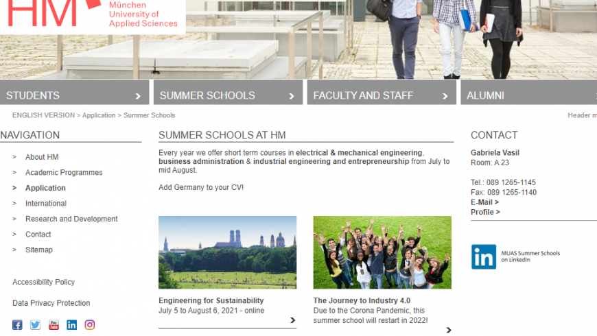 HM Summer School “Engineering for Sustainability” 2021