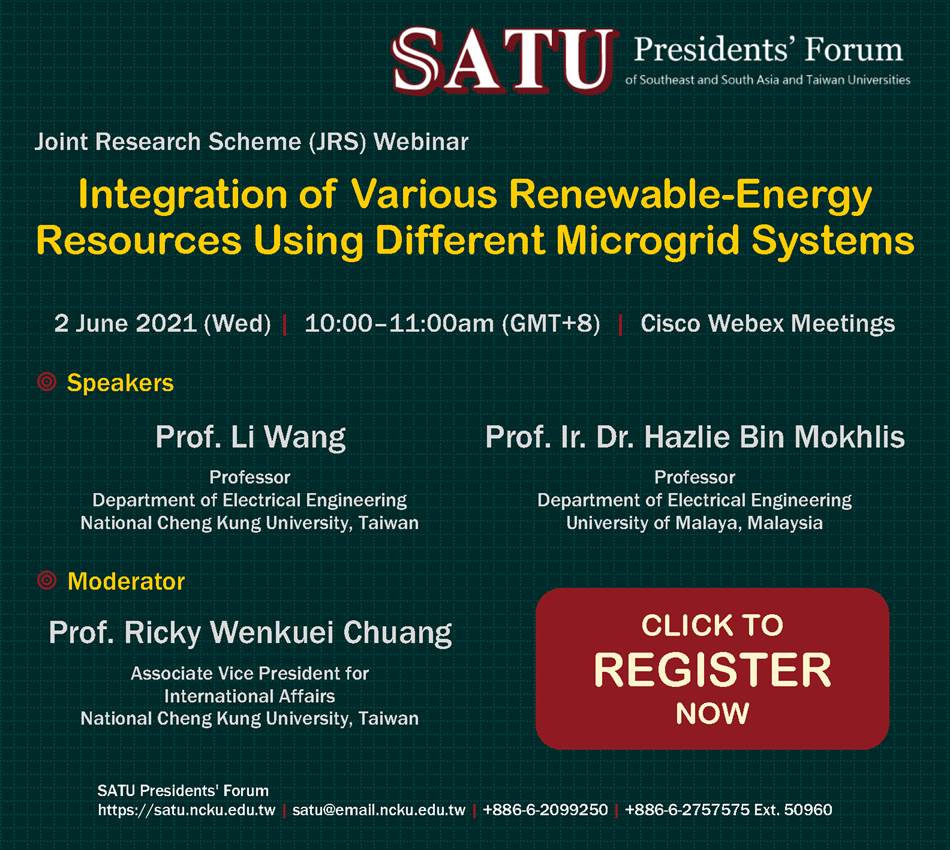 SATU JRS Webinar on Integration of Various Renewable-Energy Resources Using Different Microgrid Systems