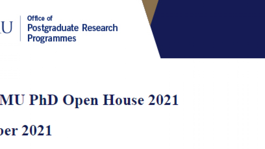 Virtual Singapore Management University (SMU) PhD Open House 2021 (6-8 October 2021) – REGISTER NOW!