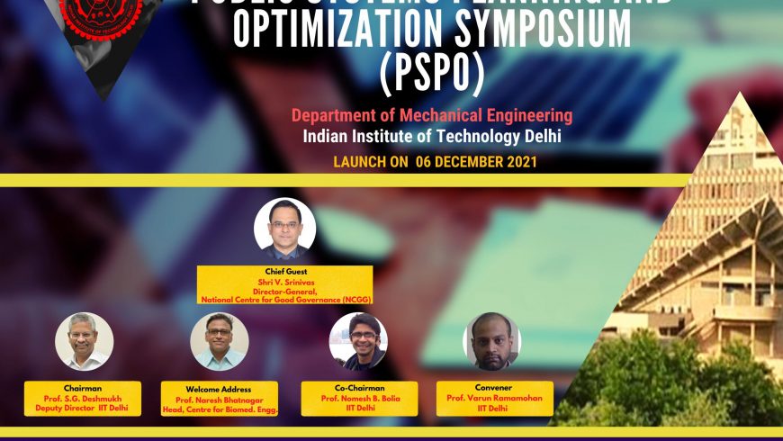 Invitation | To attend online launch of the Public Systems Planning and Optimization (PSPO) Symposium organized by IIT Delhi