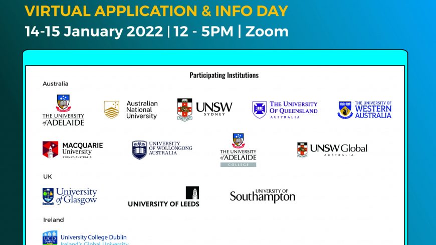 Study Abroad Virtual Application & Info Day 2022 (14-15 Jan 2022)