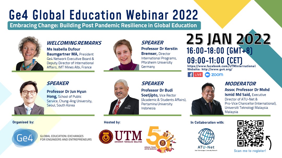 INVITATION TO GLOBAL EDUCATION WEBINAR 2022 > EMBRACING CHANGE: BUILDING POST PANDEMIC RESILIENCE IN GLOBAL EDUCATION