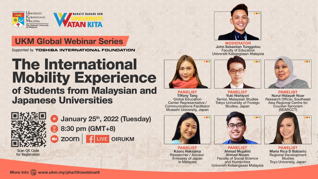 Invitation to UKM Global Webinar Series: The International Mobility Experience of Students from Malaysian and Japanese Universities