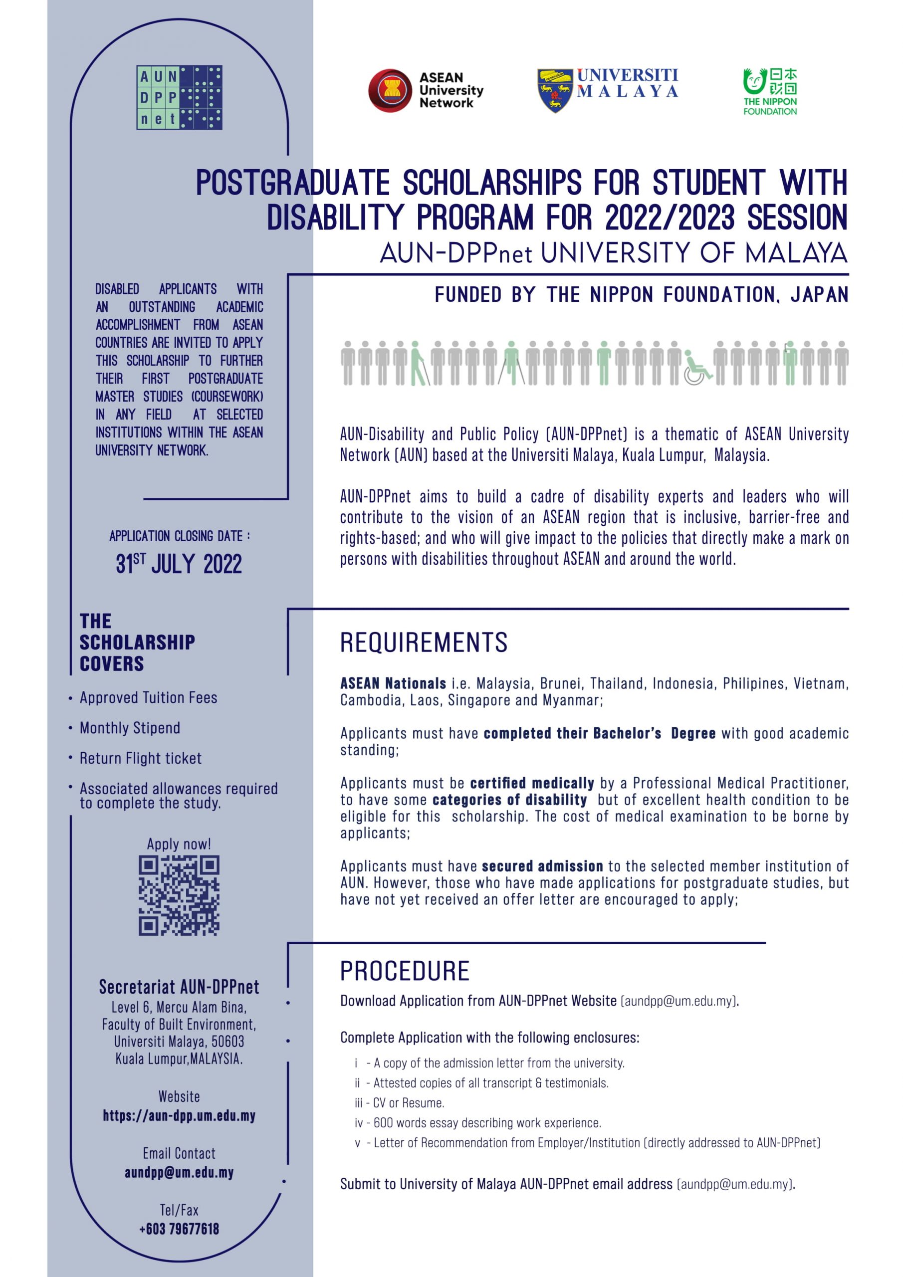 AUN-DPPnet SCHOLARSHIP PROGRAM – 2022/2023 INTAKE – Bureau of Partnerships