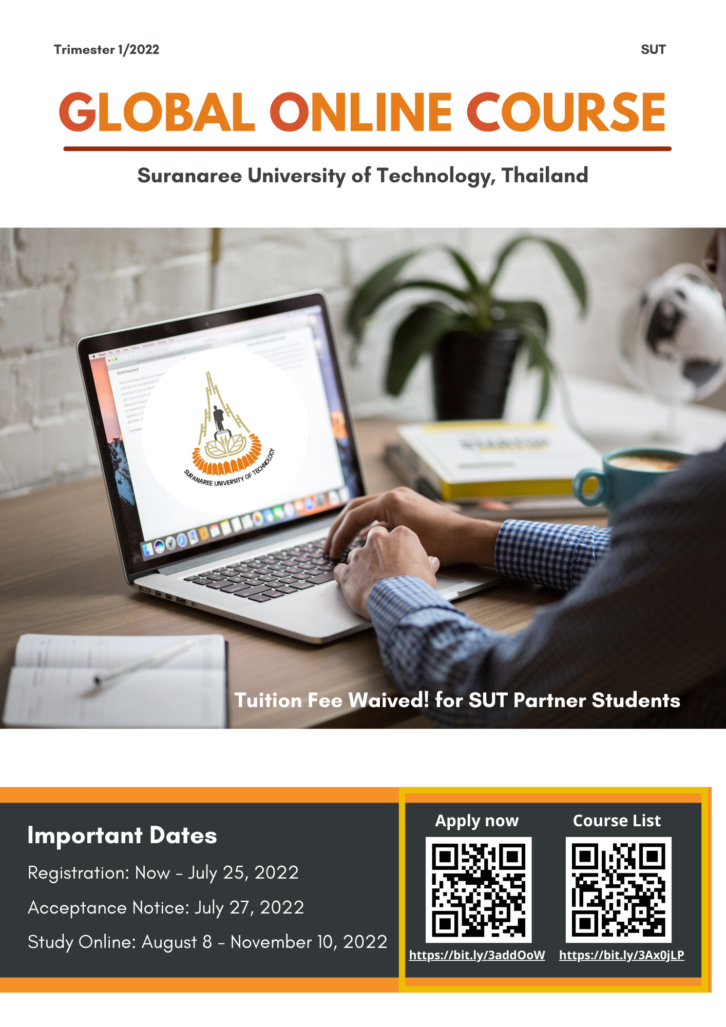 CALL FOR STUDENTS’ PARTICIPATION > SUT GLOBAL ONLINE COURSE TRIMESTER 1/2022