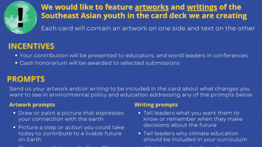 Invitation for students to contribute artwork and/or writing to Turn It Around Cards – AUN-EEC edition