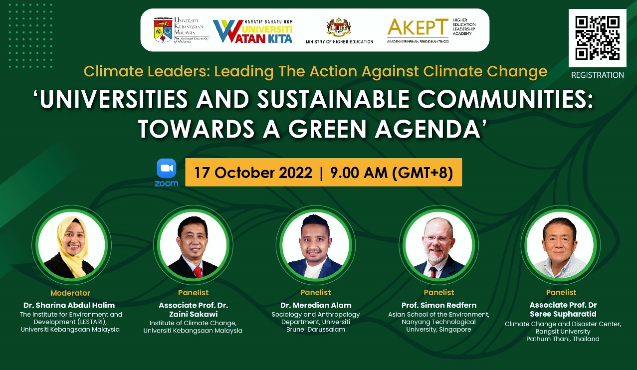 INVITATION TO “CLIMATE LEADERS WEBINAR SERIES- UNIVERSITIES AND SUSTAINABLE COMMUNITIES: TOWARDS A GREEN AGENDA”