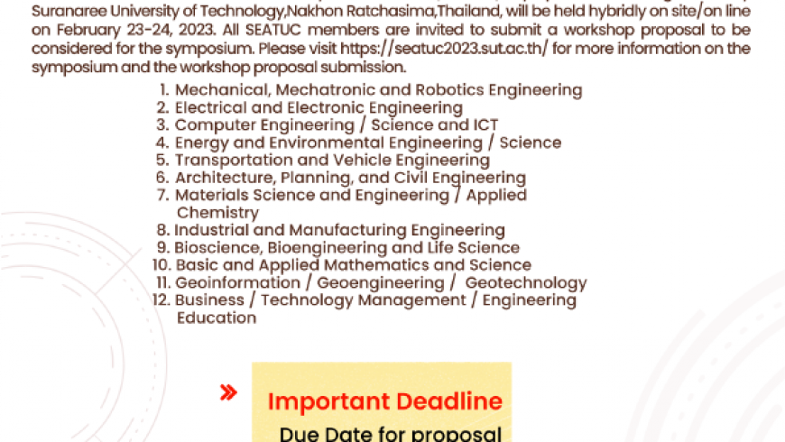 Call for Papers and Workshop Proposals for SEATUC2023