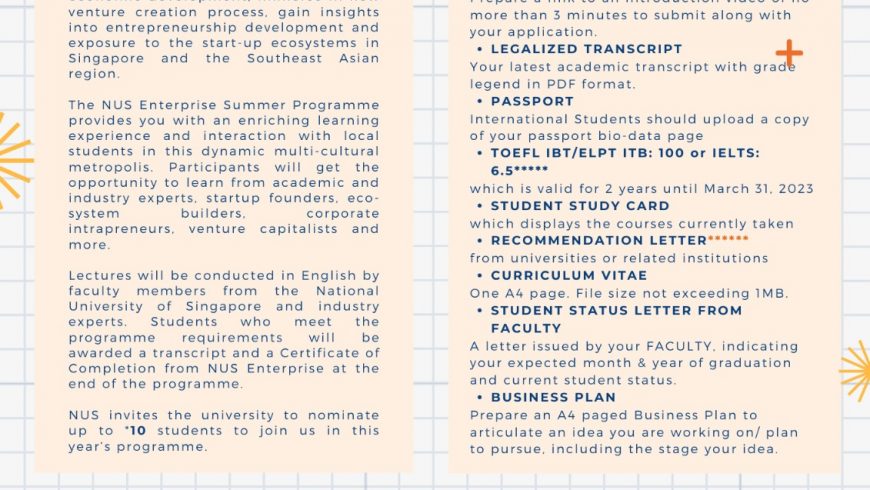NUS Enterprise Summer Programme 2023 (LPIK ITB)