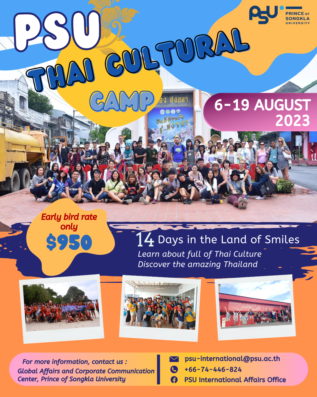 Invitation to PSU Thai Cultural Camp 2023