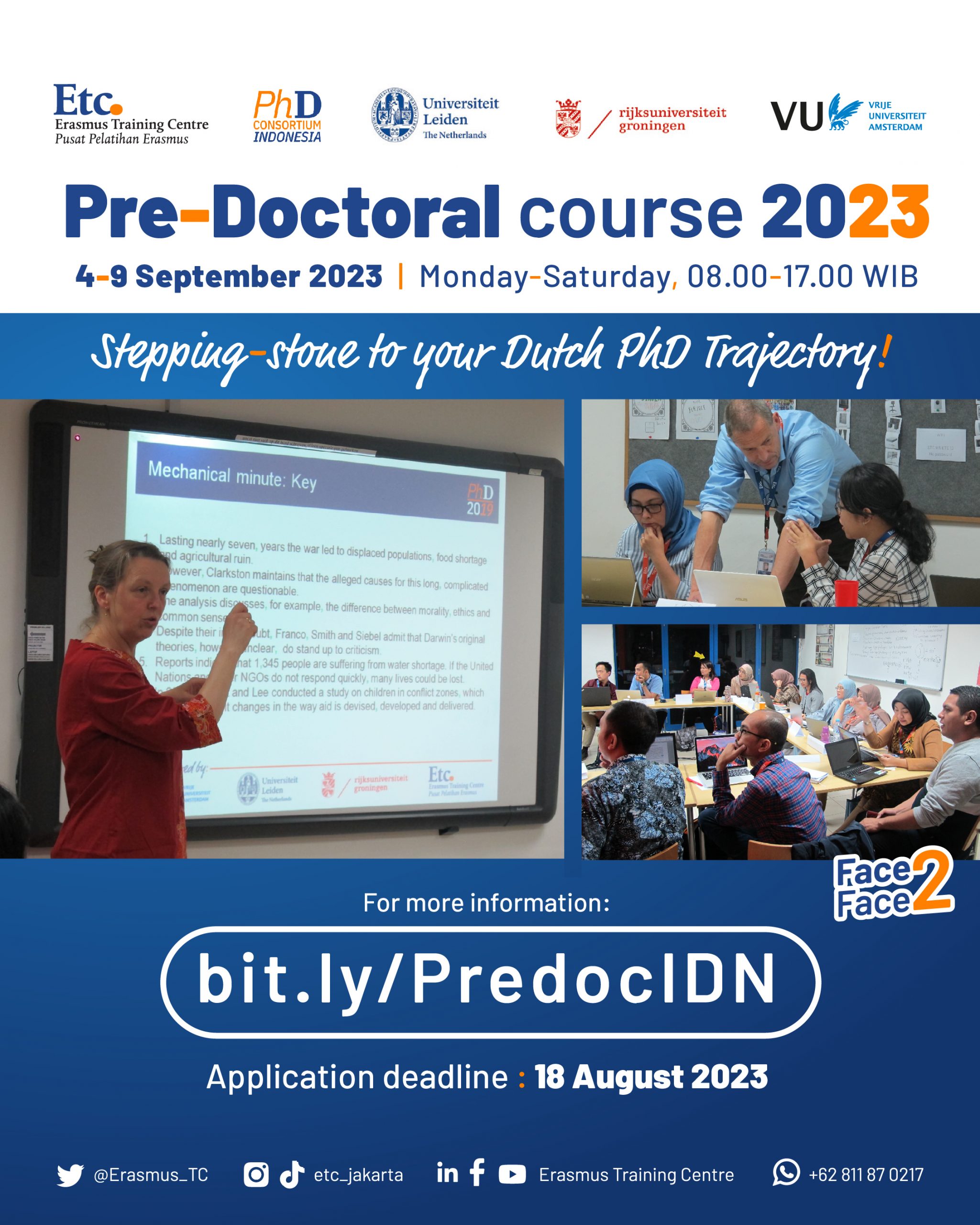 Pre-doctoral face-to-face training programme
