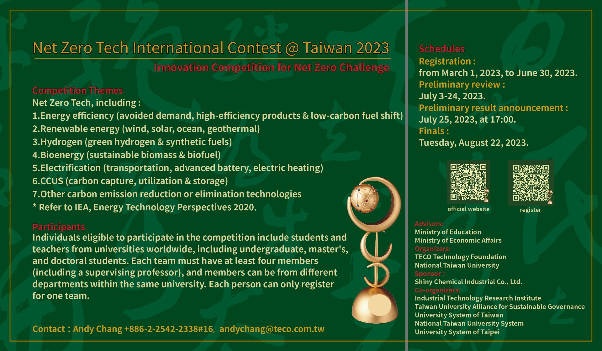 Net Zero Tech International Contest at Taiwan 2023