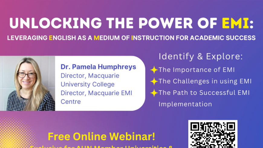 Invitation to the EMI Webinar “Unlocking the Power of EMI: Leveraging English as a Medium of Instruction for Academic Success” on 13 September 2023